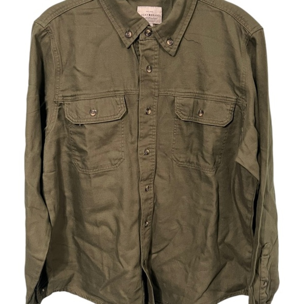 Lucky Brand Green Shacket Long Sleeve Button Down Size Large